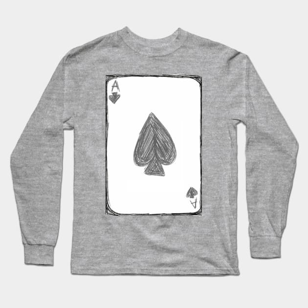 Ace of Spades Long Sleeve T-Shirt by alexbookpages